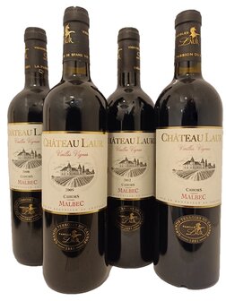 Pakket 4 flessen van 4 jaargangen Château Laur Vieilles vignes