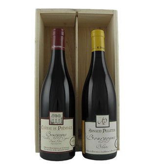 Geschenkpakket Ch&acirc;teau de Pr&eacute;meaux in houten kist